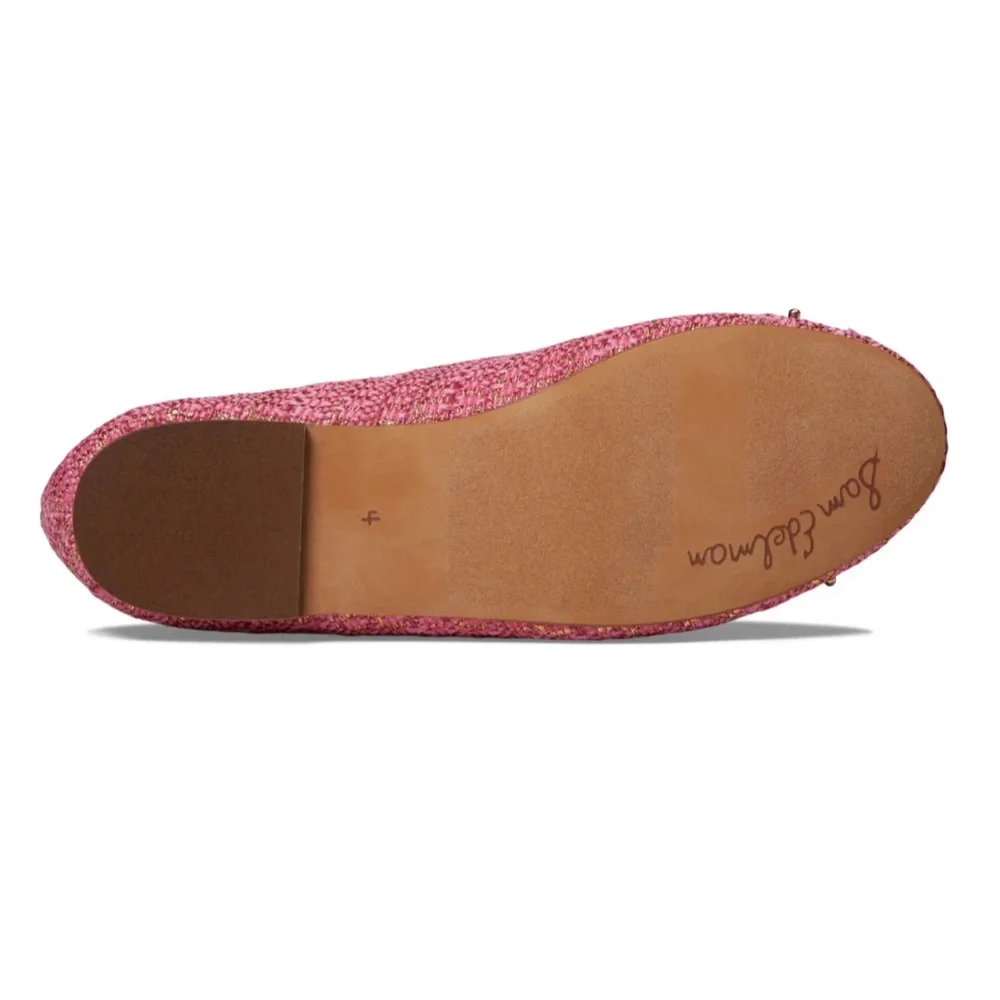 Sam Edelman Girls' Felicia Ballet Flat in Pink Boucle Size 4